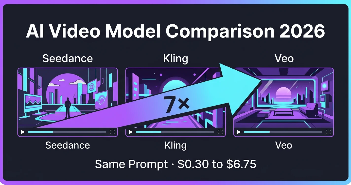 Same Prompt, 7× Price Gap: The 2026 AI Video Model Playbook